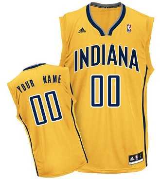 Men & Youth Customized Indiana Pacers Yellow Jersey